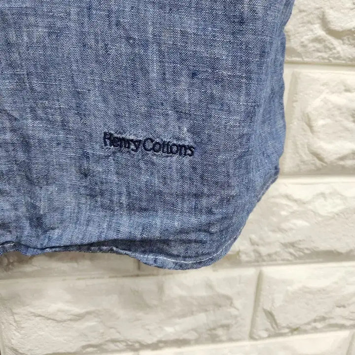 [BUNJANG] Henry Cotton Linen Polo Shirt / 헨리코튼 반팔 마 카라셔츠 95사이즈 k633