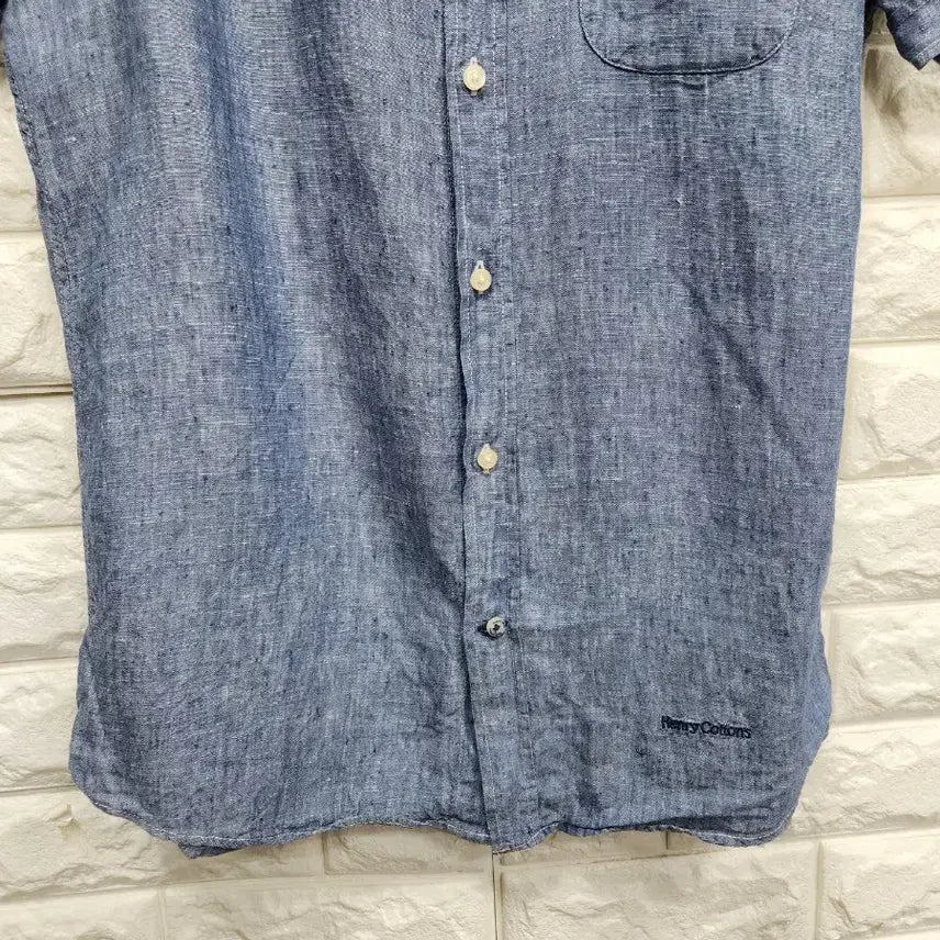 [BUNJANG] Henry Cotton Linen Polo Shirt / 헨리코튼 반팔 마 카라셔츠 95사이즈 k633