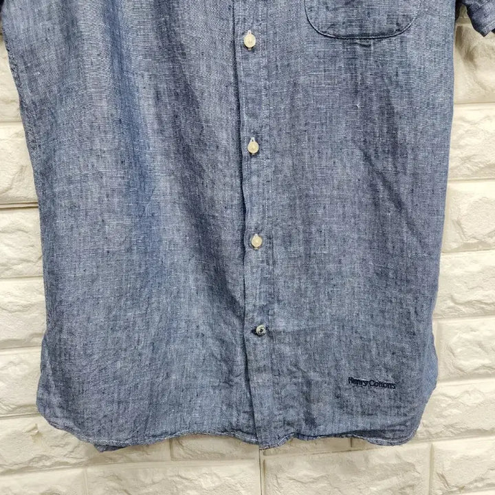 [BUNJANG] Henry Cotton Linen Polo Shirt / 헨리코튼 반팔 마 카라셔츠 95사이즈 k633