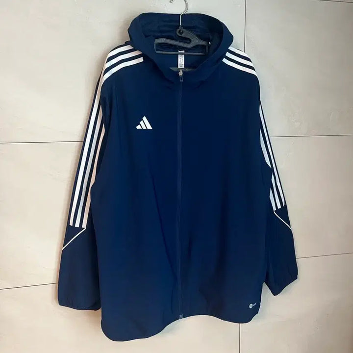 [SOLD OUT] [3XL] 아디다스 삼선 후드 러닝 바람막이 네이비