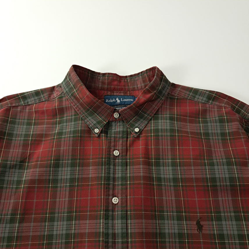 [SOLD OUT] CK276 3XLB 폴로 90s 클래식 타탄체크 레드그린 셔츠 남방
