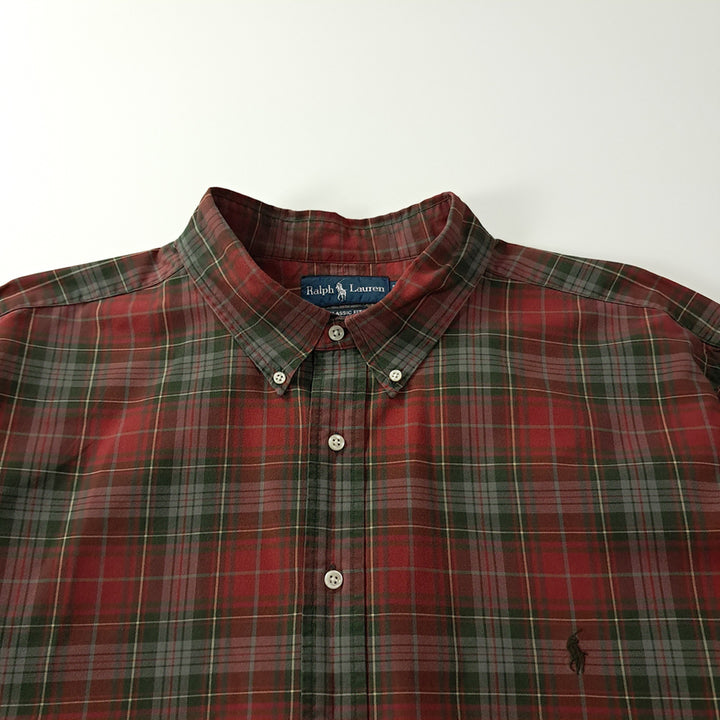 [SOLD OUT] CK276 3XLB 폴로 90s 클래식 타탄체크 레드그린 셔츠 남방