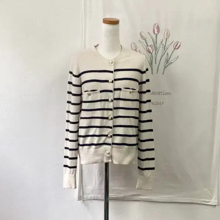 [SOLD OUT] 폴앤조(Paul &amp; Joe) 금장 스트라이프 가디건131