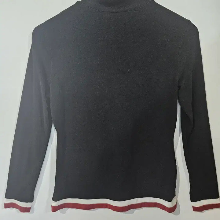 [SOLD OUT] 보그너 블랙 골지 목폴라 긴팔티 배색 포인트S (b17)