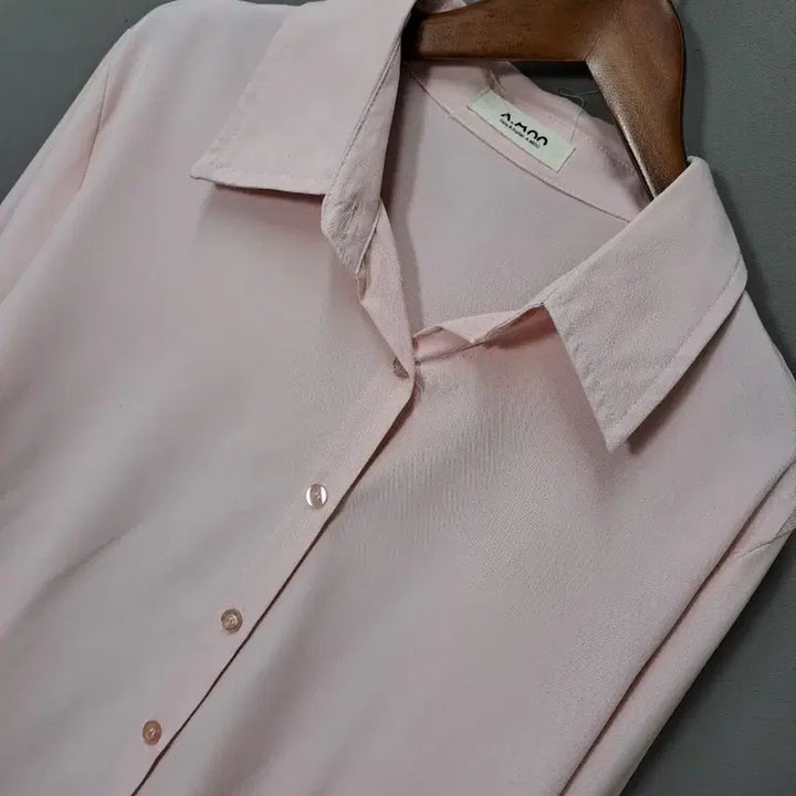 [BUNJANG] A.MOO Pink Basic Shirt Blouse / A.MOO 핑크색 기본 셔츠 블라우스