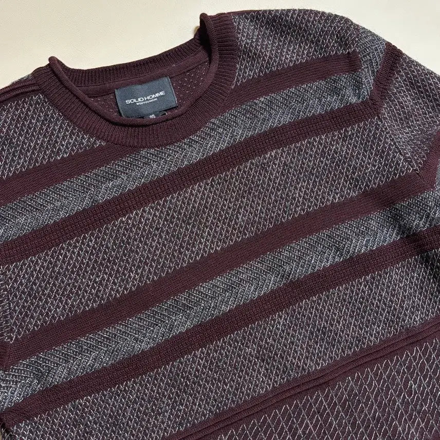 [BUNJANG] Solid Homme Striped Knit Sweater / (새제품) 솔리드옴므 스프라이트 니트