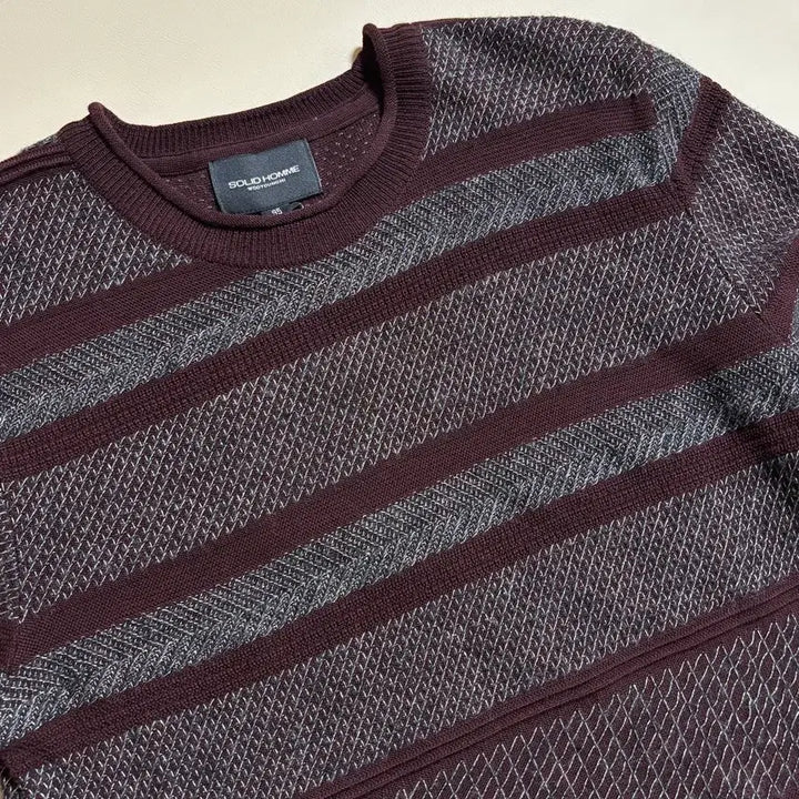 [BUNJANG] Solid Homme Striped Knit Sweater / (새제품) 솔리드옴므 스프라이트 니트