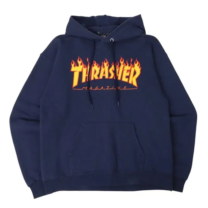 [BUNJANG] Thrasher Magazine Navy Hoodie / Thrasher 트레셔 매거진 네이비 후드티