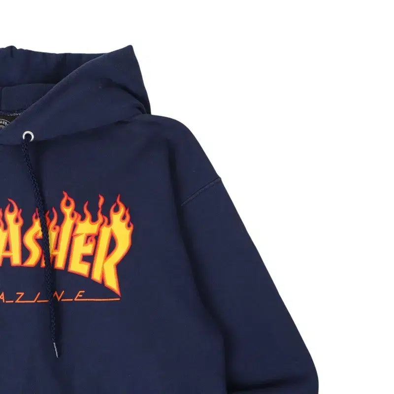 [BUNJANG] Thrasher Magazine Navy Hoodie / Thrasher 트레셔 매거진 네이비 후드티