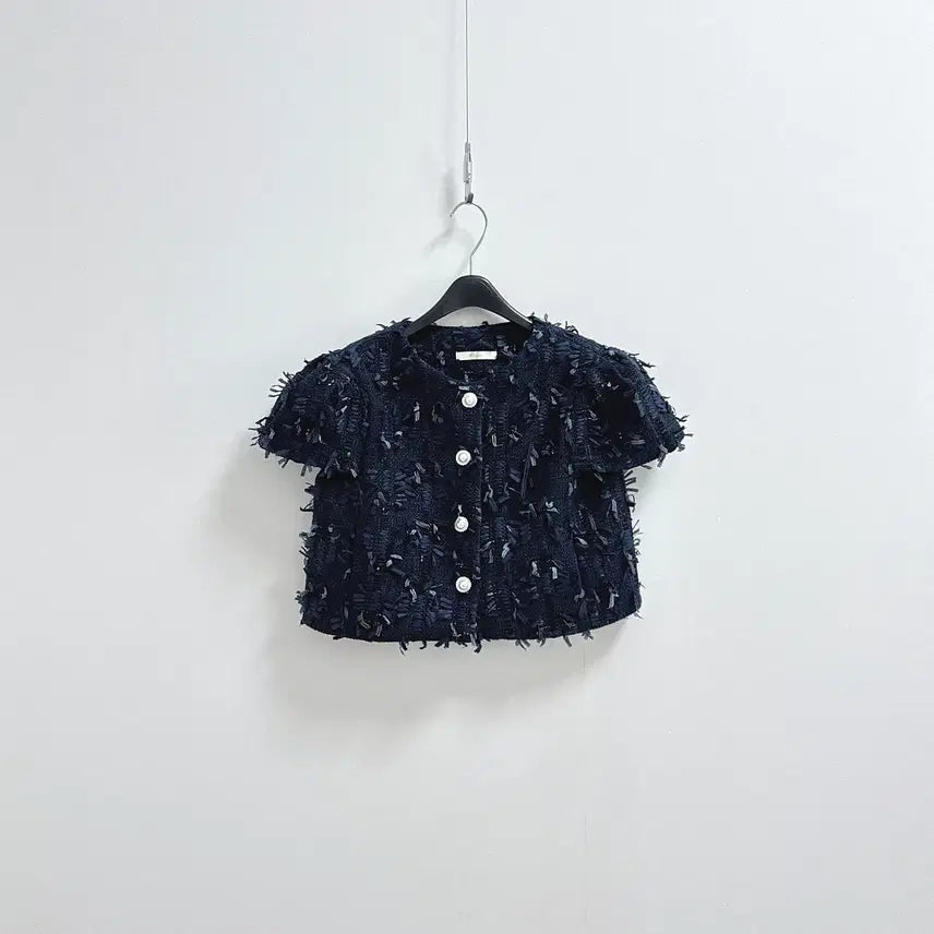 [BUNJANG] Byflow Cap Sleeve Tweed Jacket / 바이플로우 캡소매 반팔 트위드 자켓