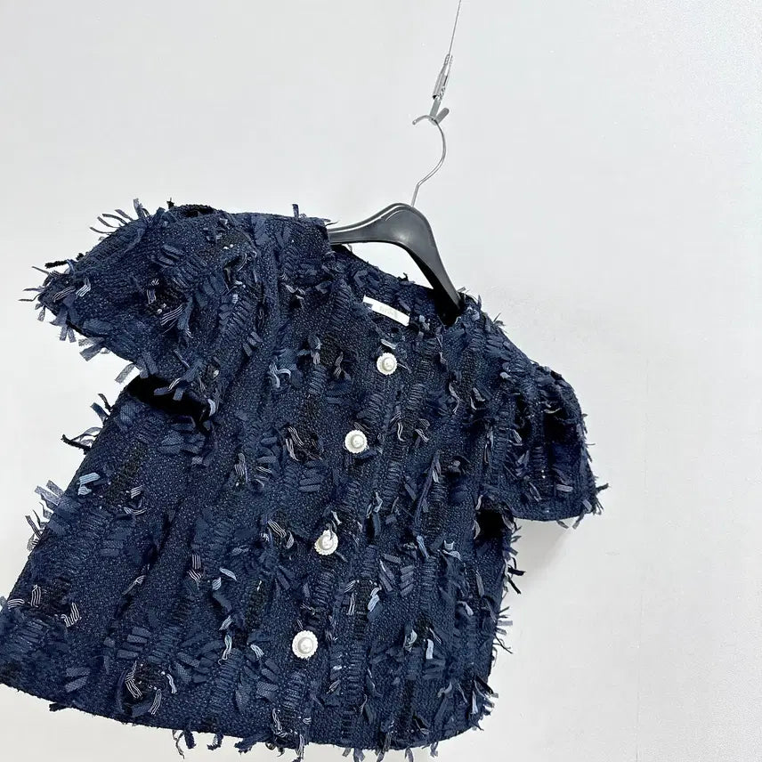 [BUNJANG] Byflow Cap Sleeve Tweed Jacket / 바이플로우 캡소매 반팔 트위드 자켓