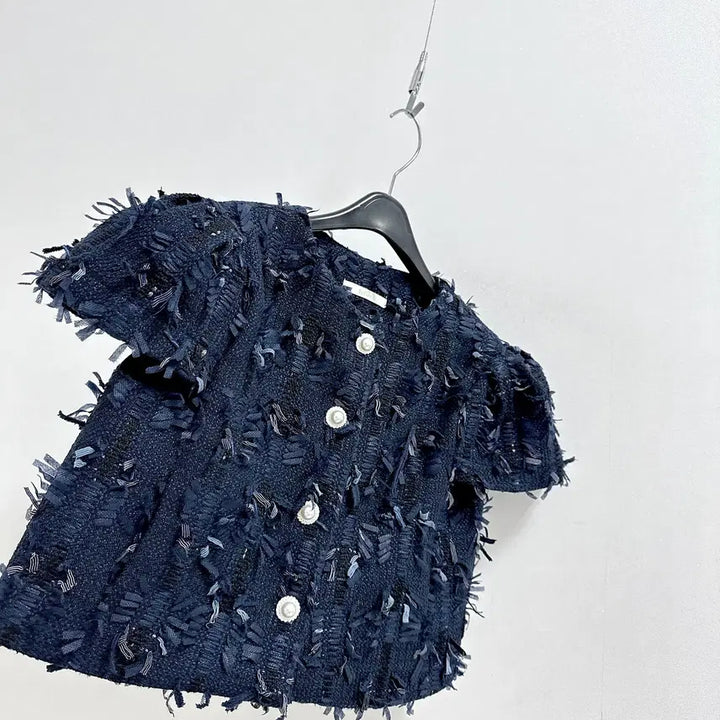 [BUNJANG] Byflow Cap Sleeve Tweed Jacket / 바이플로우 캡소매 반팔 트위드 자켓