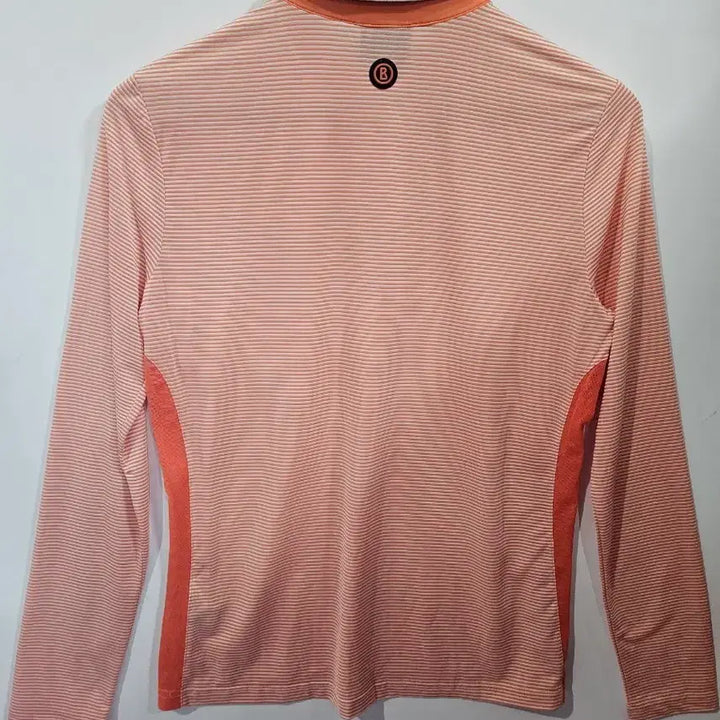 [BUNJANG] Bogner Striped Long Sleeve Polo Shirt Orange L / Bogner 스트라이프 긴팔 폴로티 오렌지L (b19)