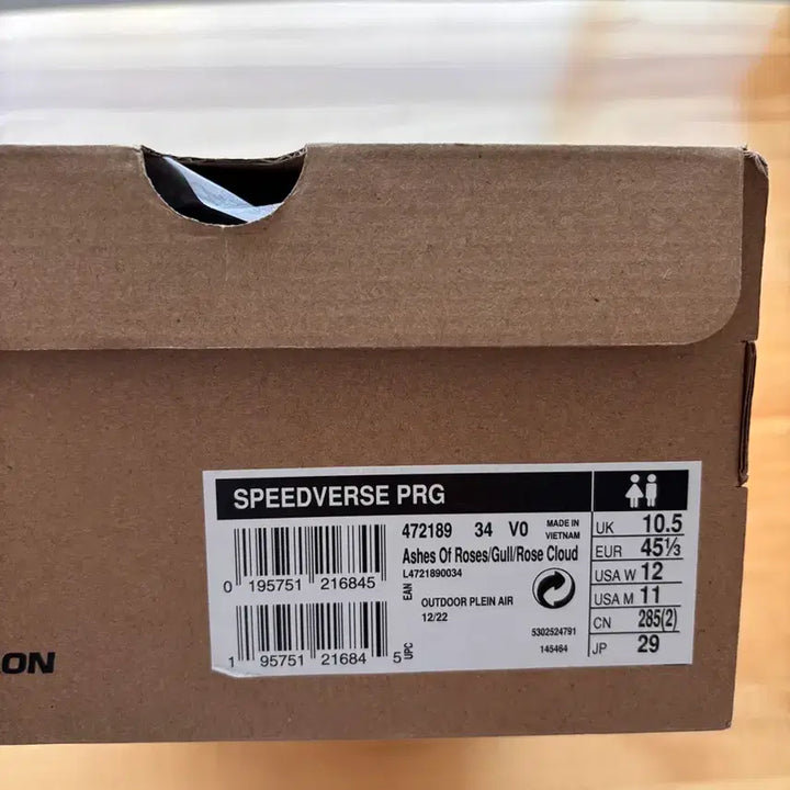 [BUNJANG] Salomon Speedverse PRG Ash Gray Rose Cloud Sneakers / 살로몬 스피드벌스 PRG 애쉬 그레이 로즈 클라우드 새상품