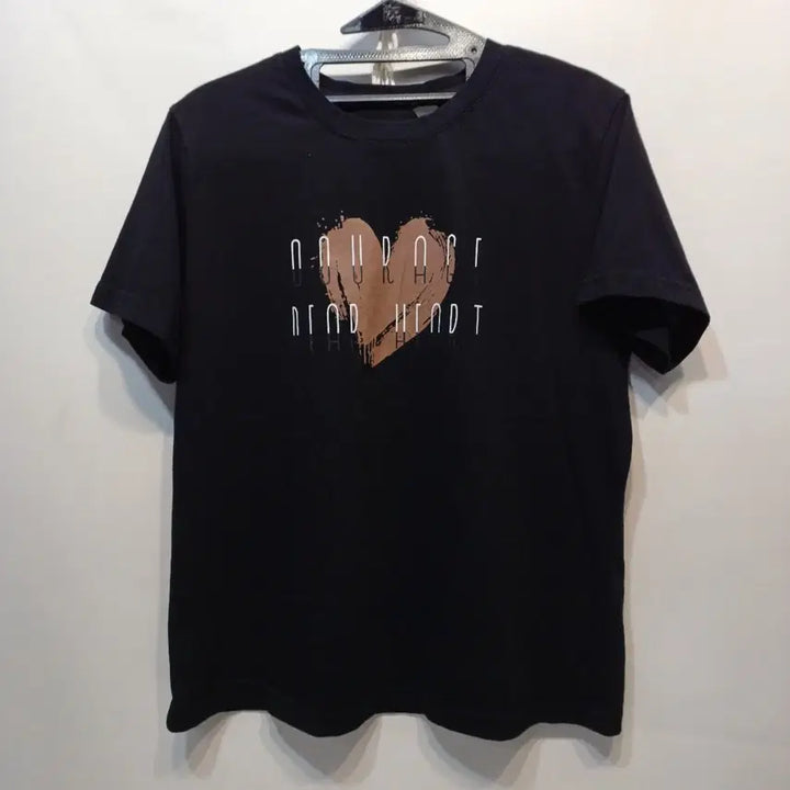 [BUNJANG] Black Heart Print Short Sleeve T-shirt / 블랙 하트 프린팅 반팔 티셔츠90사이즈 여름   64180