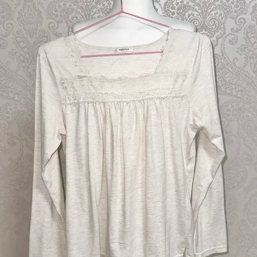 [SOLD OUT] Comfort basic 일본 빈티지 오트밀 레이스 긴팔 티셔츠