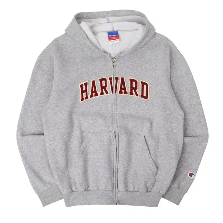 [BUNJANG] Champion Harvard University Gray Hoodie Zip-up / 챔피온 그레이 하버드 유니버시티 후드집업