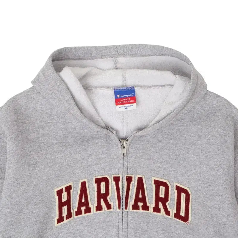 [BUNJANG] Champion Harvard University Gray Hoodie Zip-up / 챔피온 그레이 하버드 유니버시티 후드집업