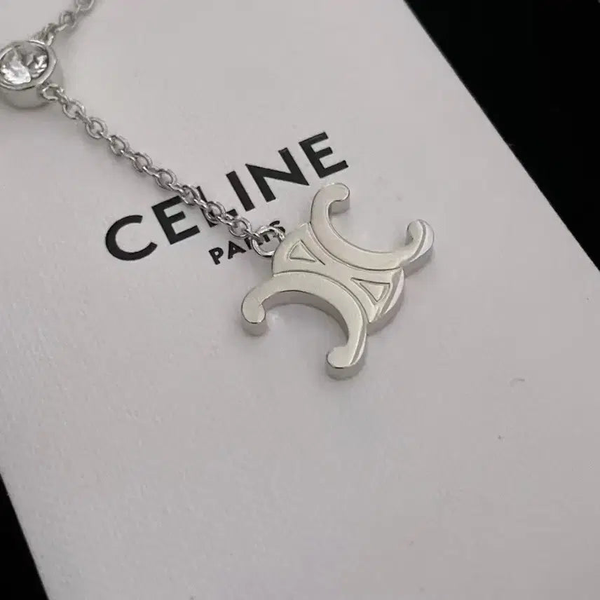 [BUNJANG] Celine Triomphe Silver Long Necklace / 셀린느 트리오페 실버 롱 목걸이