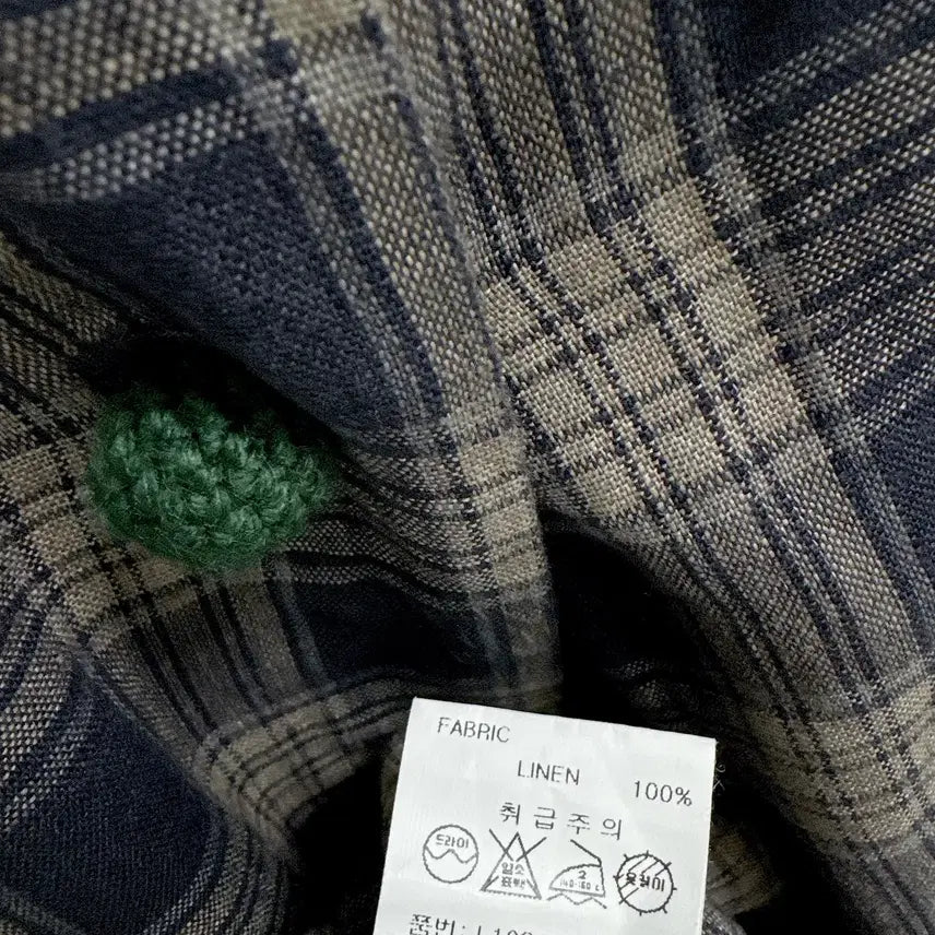 [BUNJANG] LUDIA K Check Linen Long Jacket / 루디아케이 체크 린넨 롱 자켓