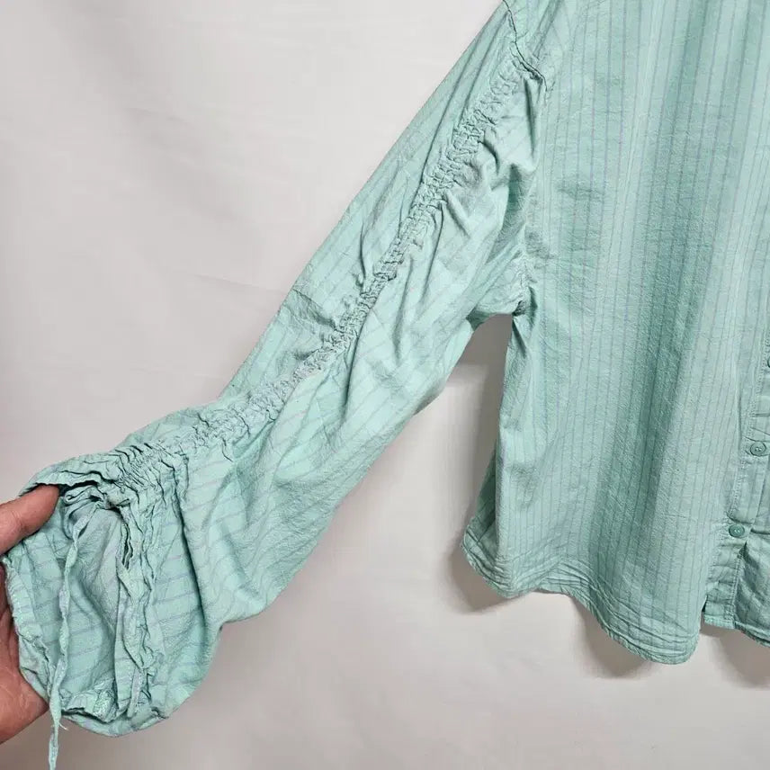[BUNJANG] Japan Vintage Striped Shirred Shirt / Japan Vintage 스트라이프 셔링 셔츠 F