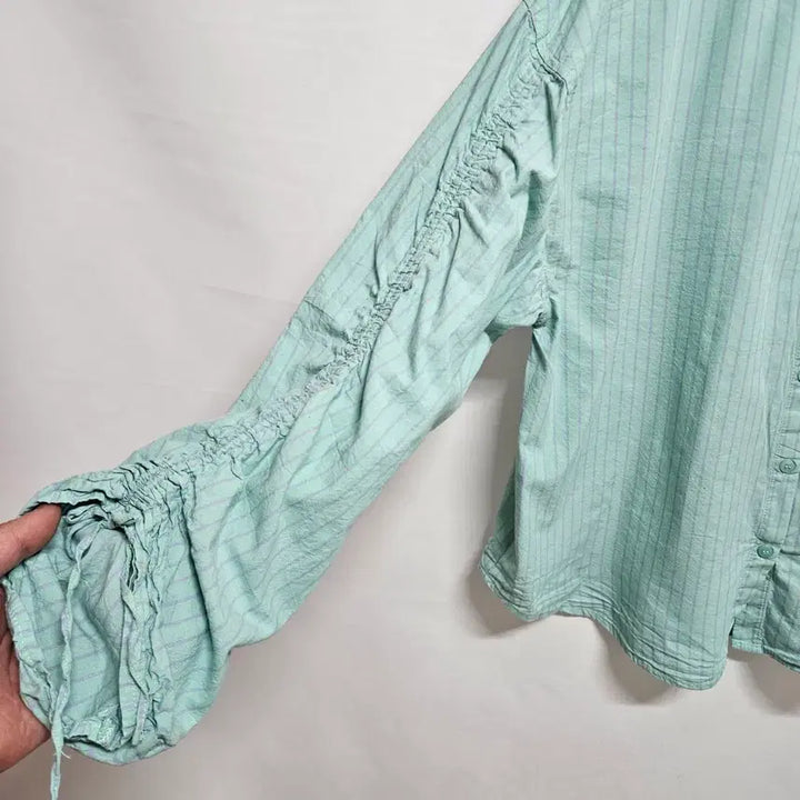 [BUNJANG] Japan Vintage Striped Shirred Shirt / Japan Vintage 스트라이프 셔링 셔츠 F
