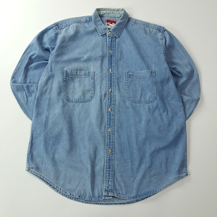 [BUNJANG] Marlboro 90s USA Denim Two-Pocket Shirt / CK280 XL 말보로 90s 미국판  데님 투포켓 셔츠 남방