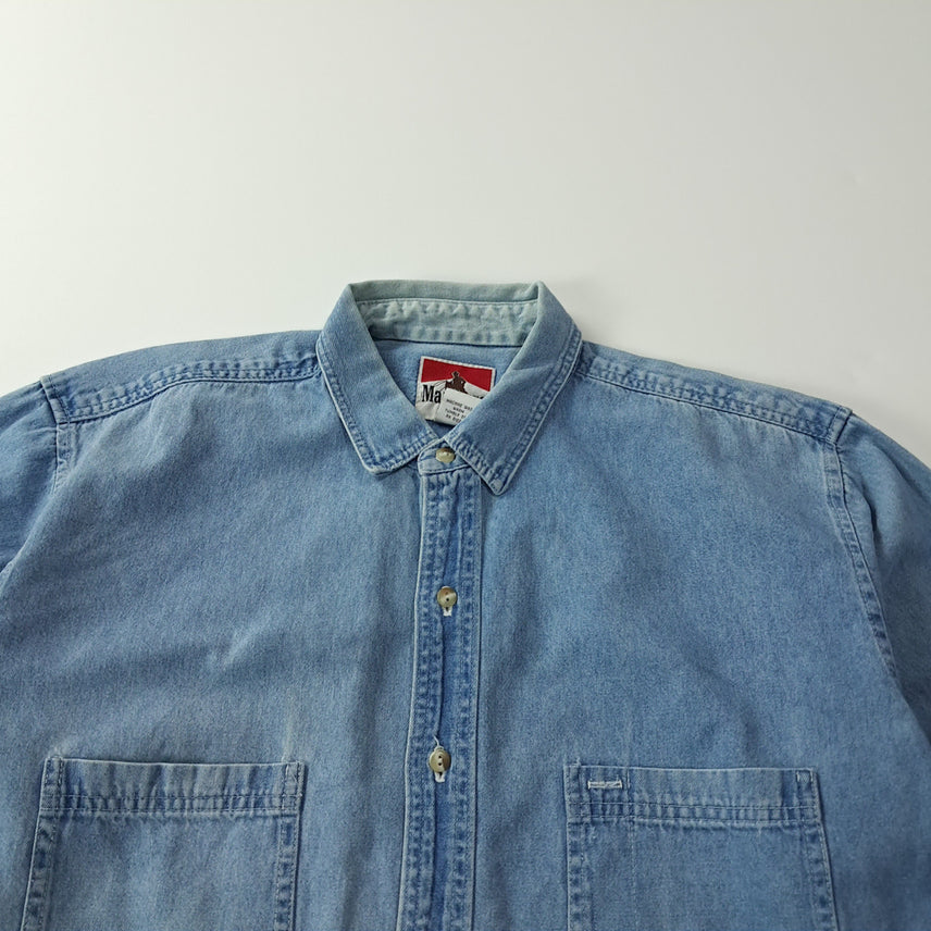 [BUNJANG] Marlboro 90s USA Denim Two-Pocket Shirt / CK280 XL 말보로 90s 미국판  데님 투포켓 셔츠 남방