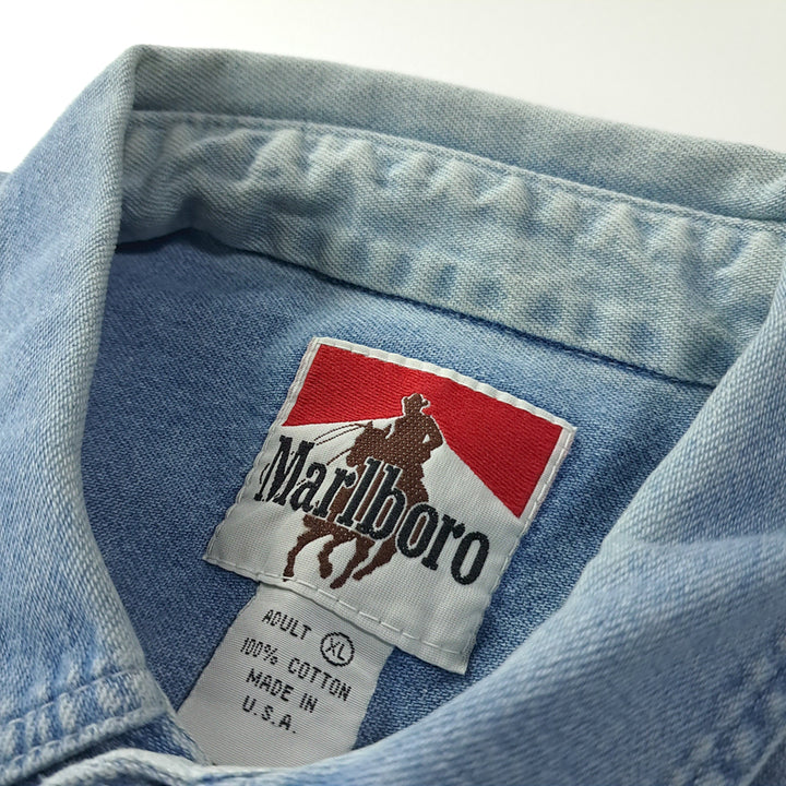 [BUNJANG] Marlboro 90s USA Denim Two-Pocket Shirt / CK280 XL 말보로 90s 미국판  데님 투포켓 셔츠 남방