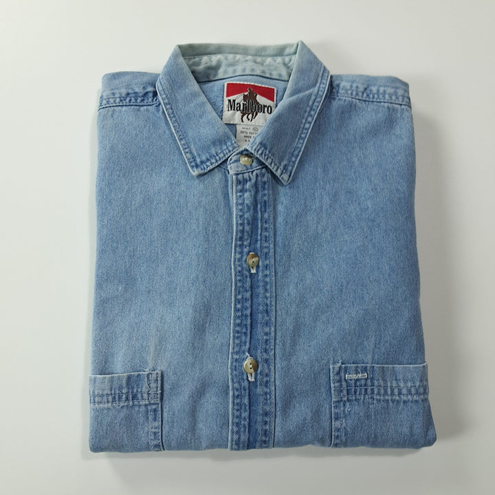 [BUNJANG] Marlboro 90s USA Denim Two-Pocket Shirt / CK280 XL 말보로 90s 미국판  데님 투포켓 셔츠 남방