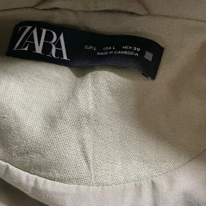 [BUNJANG] ZARA Khaki Green Linen Drawstring Jacket / 자라 카키색 드로스트링 야상 린넨점퍼