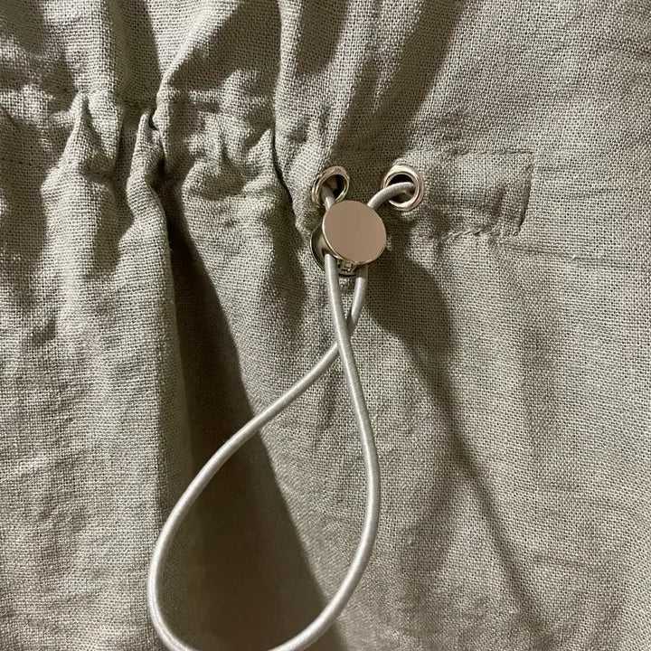 [BUNJANG] ZARA Khaki Green Linen Drawstring Jacket / 자라 카키색 드로스트링 야상 린넨점퍼