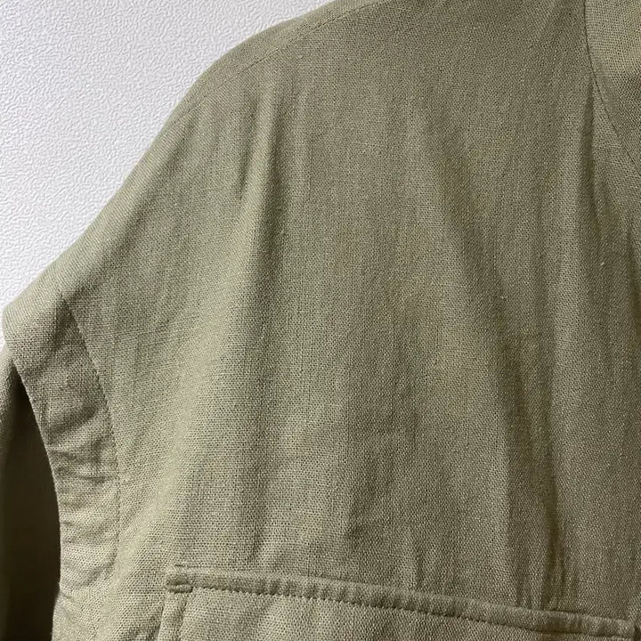 [BUNJANG] ZARA Khaki Green Linen Drawstring Jacket / 자라 카키색 드로스트링 야상 린넨점퍼