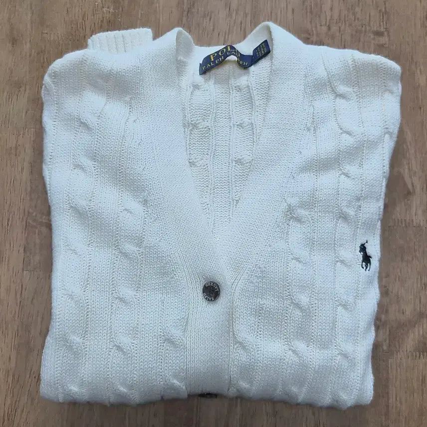 [BUNJANG] Polo Ralph Lauren Cable Knit Cardigan Cream / 폴로랄프로렌 케이블 니트 가디건  크림색  거의새거