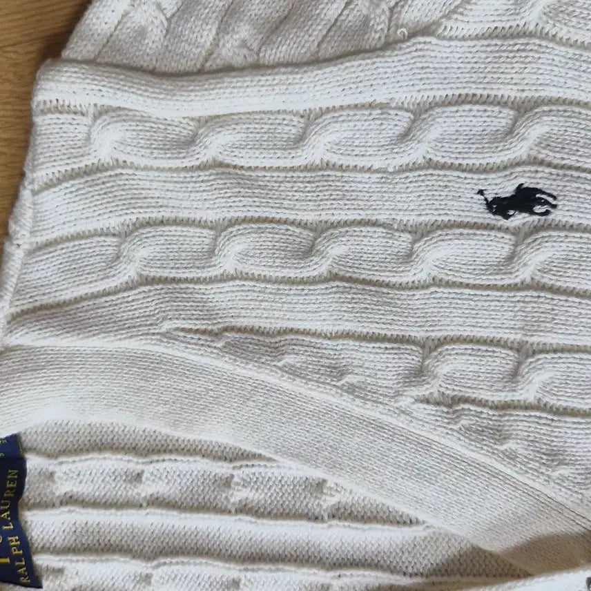 [BUNJANG] Polo Ralph Lauren Cable Knit Cardigan Cream / 폴로랄프로렌 케이블 니트 가디건  크림색  거의새거
