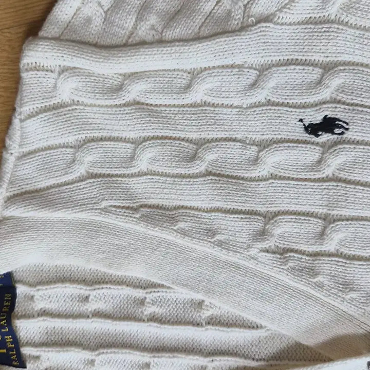 [BUNJANG] Polo Ralph Lauren Cable Knit Cardigan Cream / 폴로랄프로렌 케이블 니트 가디건  크림색  거의새거