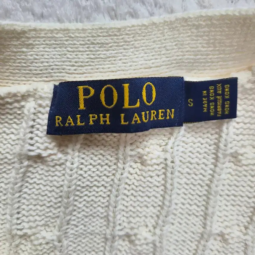 [BUNJANG] Polo Ralph Lauren Cable Knit Cardigan Cream / 폴로랄프로렌 케이블 니트 가디건  크림색  거의새거