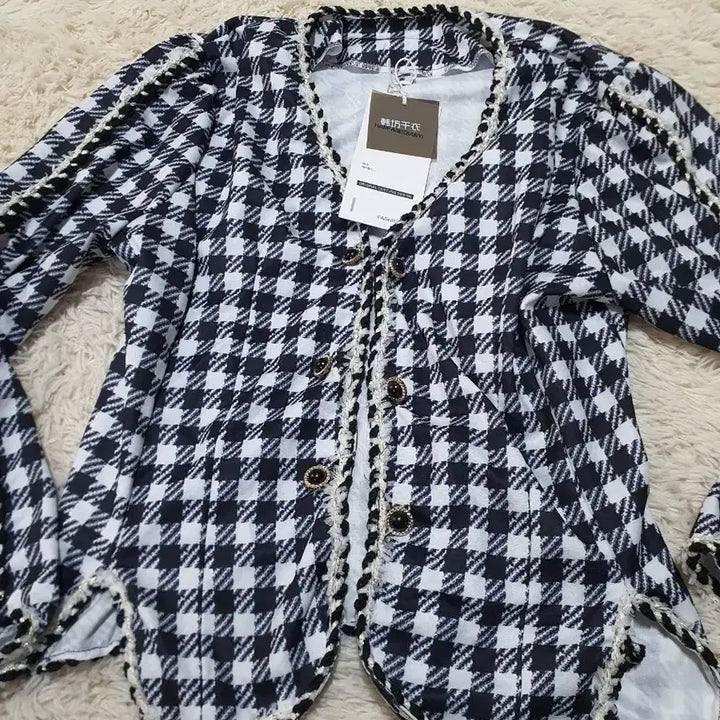 [BUNJANG] Houndstooth Tweed Jacket / 새상품/매력적인 하운드투스 패턴의 트위드 자켓이에요블랙앤화이트 색상에
