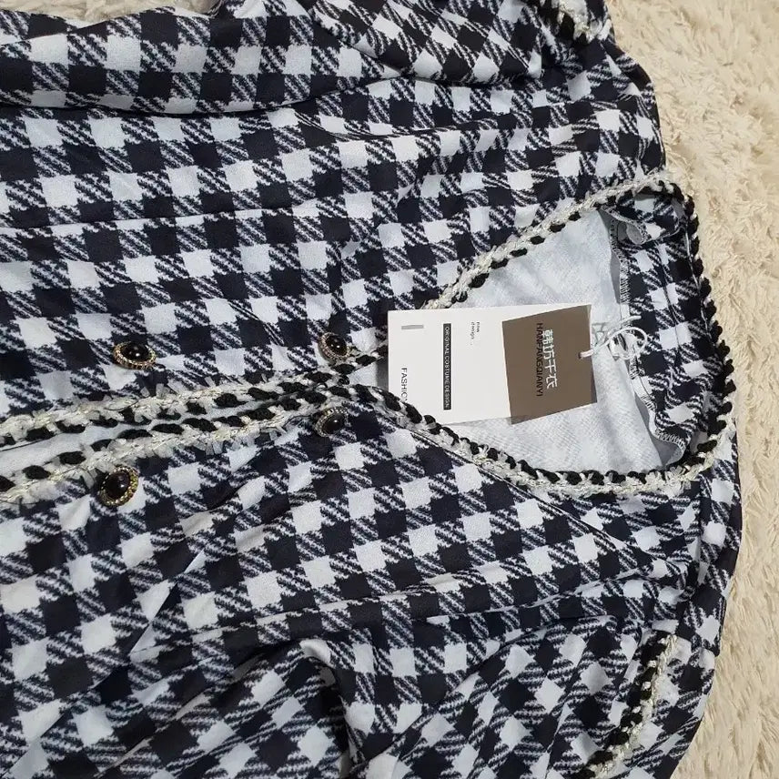[BUNJANG] Houndstooth Tweed Jacket / 새상품/매력적인 하운드투스 패턴의 트위드 자켓이에요블랙앤화이트 색상에