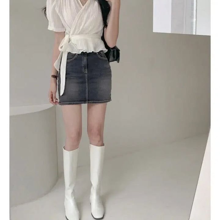 [SOLD OUT] [보관만한새상품] 청순여리 랩 블라우스 프리사이즈 정가 46,700원