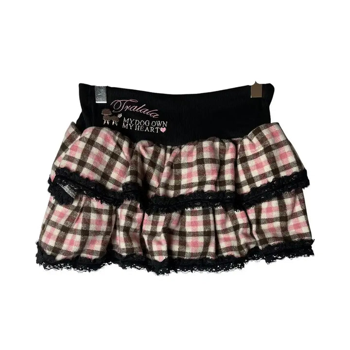 [SOLD OUT] [Tralala] 트랄라라 갸루 체크 큐롯 스커트