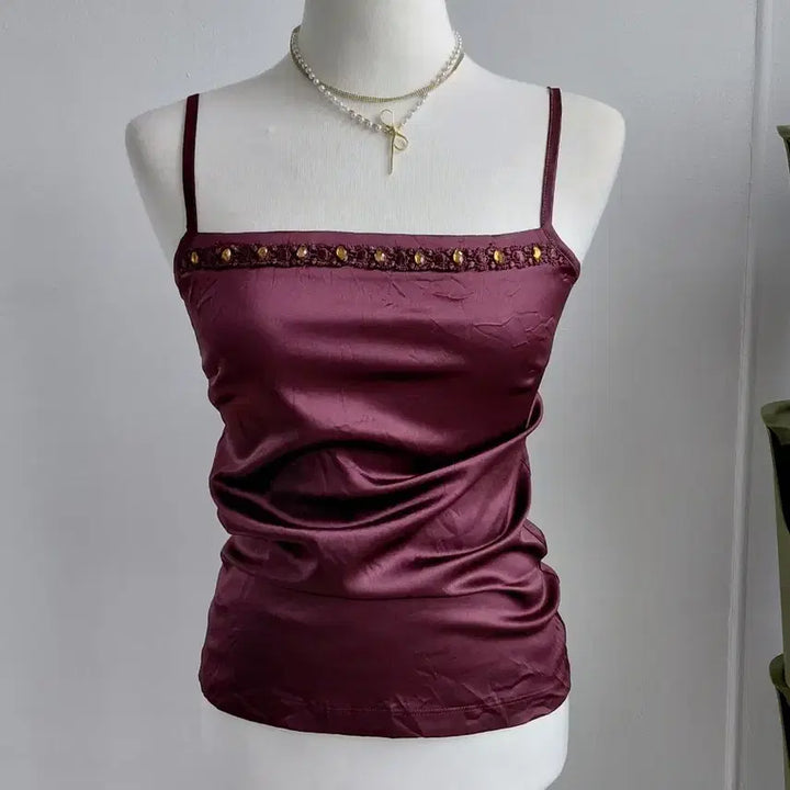 [BUNJANG] Vintage Burgundy Sleeveless Top / [빈티지] 버건디 슬리브리스 탑