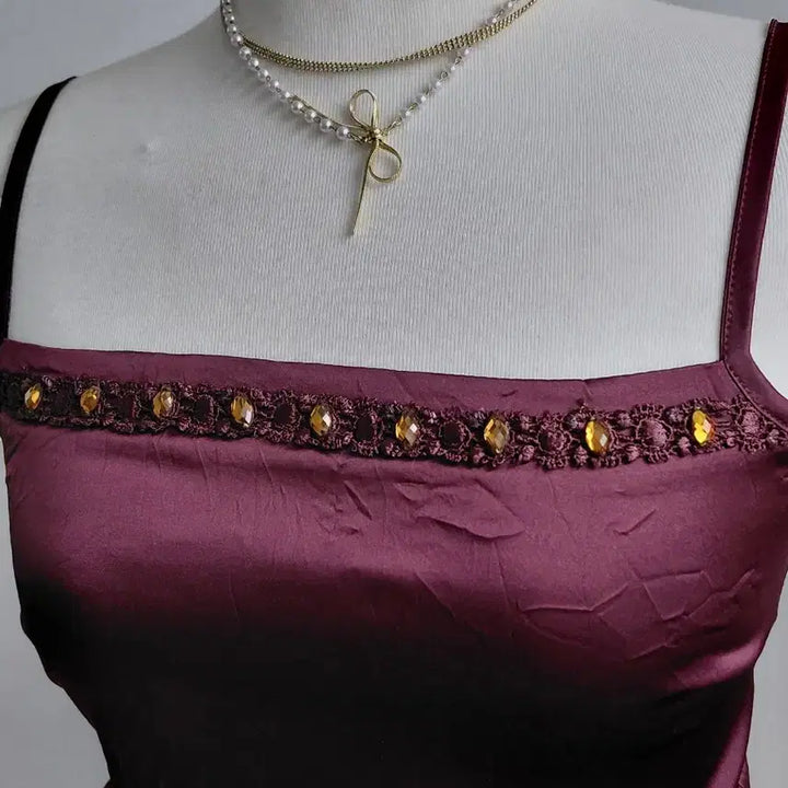 [BUNJANG] Vintage Burgundy Sleeveless Top / [빈티지] 버건디 슬리브리스 탑