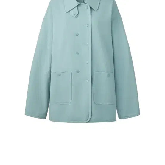 [SOLD OUT] (새상품) 솔티페블 빈티지 코튼 더블 하프 자켓 스카이블루