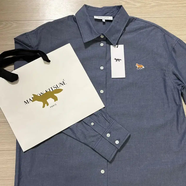 [BUNJANG] Maison Kitsune Indigo Casual Shirt / 메종키츠네 캐쥬얼 셔츠 인디고 38