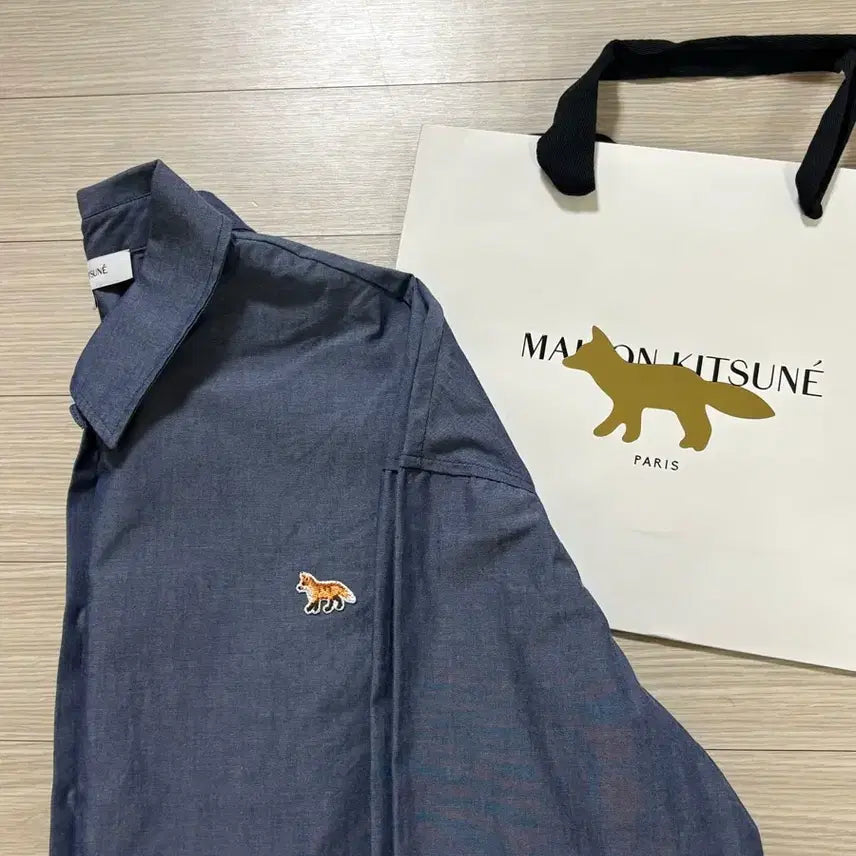 [BUNJANG] Maison Kitsune Indigo Casual Shirt / 메종키츠네 캐쥬얼 셔츠 인디고 38