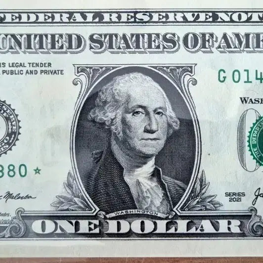 [BUNJANG] US Federal Reserve Note 1 Dollar Bill Star Note (2021) Bundle / 1달러 지폐 (2021년 발행)...스타노트 연번 10매