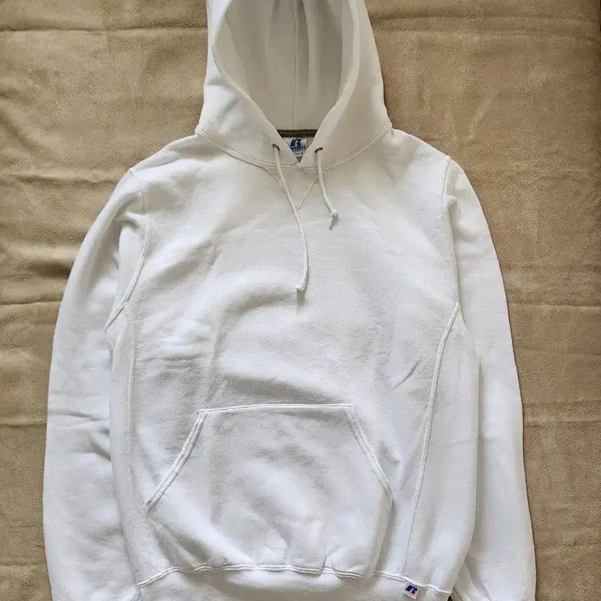 [BUNJANG] Russell White Hooded Sweatshirt S / Russell 화이트 후드티 후드스웨트셔츠 S