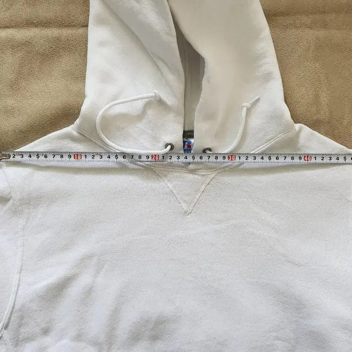 [BUNJANG] Russell White Hooded Sweatshirt S / Russell 화이트 후드티 후드스웨트셔츠 S