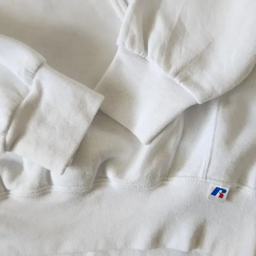 [BUNJANG] Russell White Hooded Sweatshirt S / Russell 화이트 후드티 후드스웨트셔츠 S